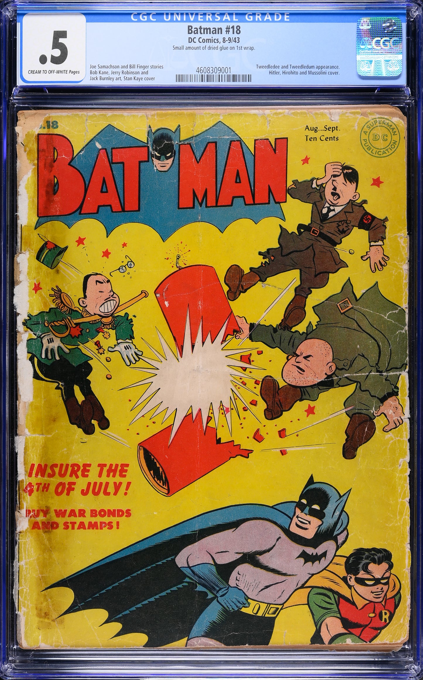 Batman #18 CGC 0.5 1943 DC Comics | Hitler, Hirohito and Mussolini Cover