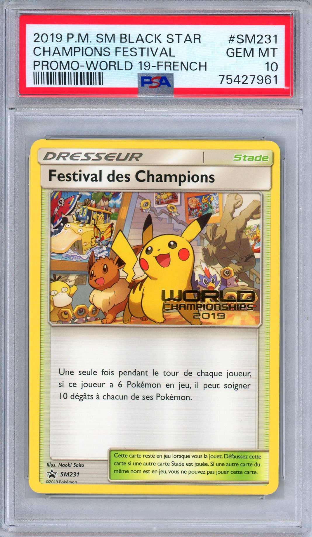 PSA 10 Champions Festival SM231 2019 World Champions Promo French Pokemon