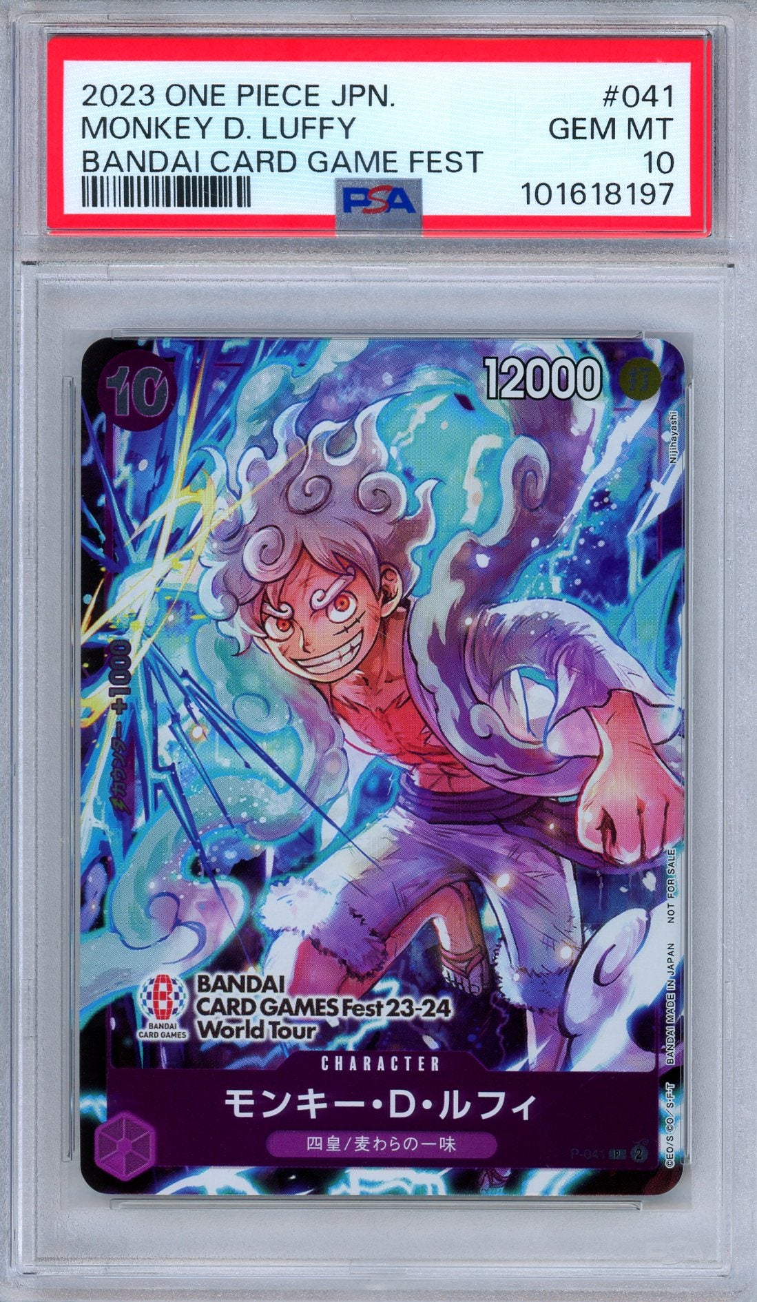 PSA 10 Monkey D. Luffy P-041 Bandai Card Fest 2023 One Piece Japanese