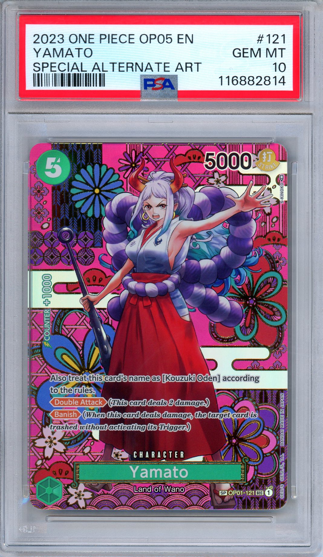 PSA 10 Yamato OP01-121 Awakening of The New Era Special Art Rare One Piece