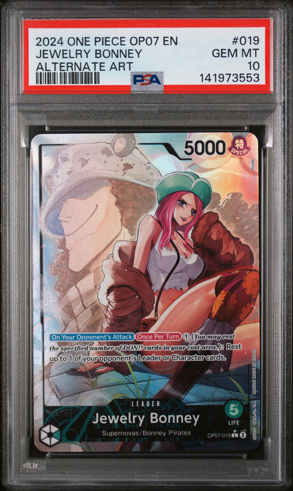 PSA 10 Jewelry Bonney OP07-019 500 Years in the Future Alternate Art One Piece
