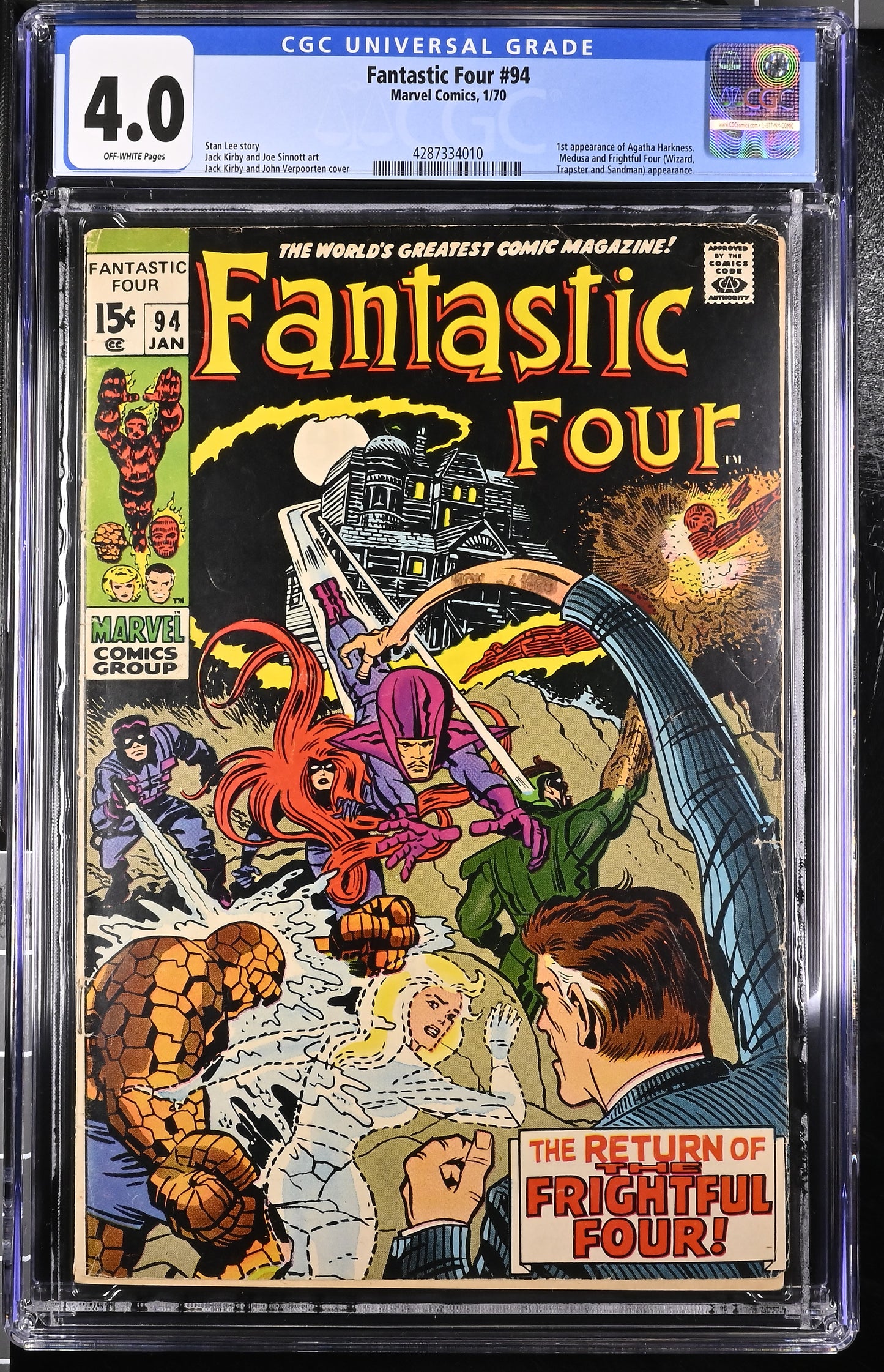 Fantastic Four #94 CGC 4.0 1/1970 Marvel Comics | 1st appearance of Agatha Harkness