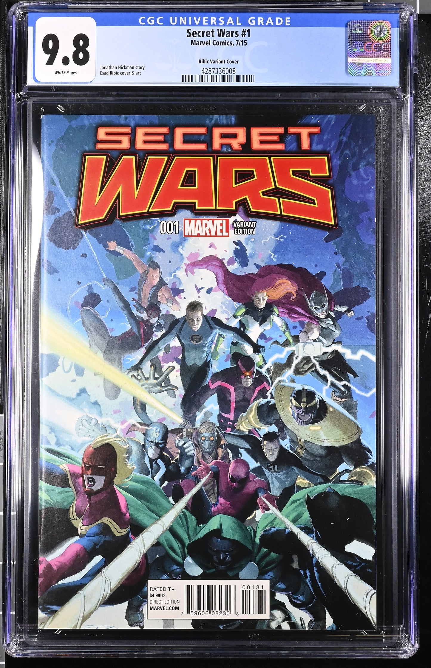 Secret Wars #1 CGC 9.8 2015 Marvel Comics | 1:25 Esad Ribic Variant Cover