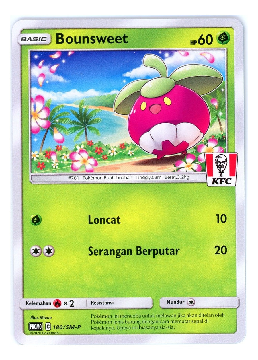 Bounsweet 180/SM-P KFC Promo Stamped Indonesian Pokemon (US Seller)