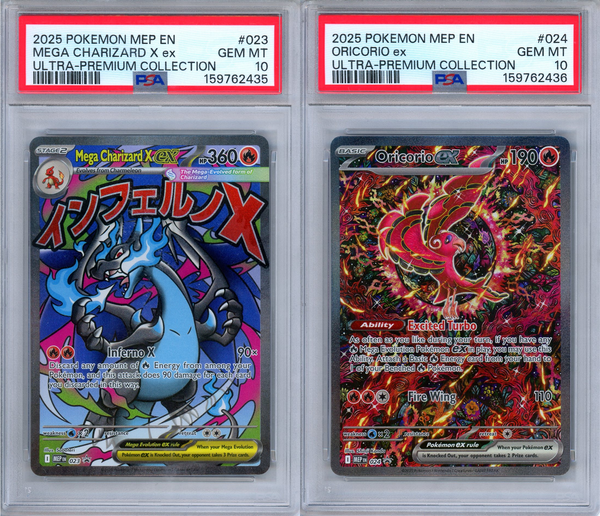 PSA 10 Mega Charizard ex Oricorio ex 023 024 UPC Promo Sequential Set Pokemon