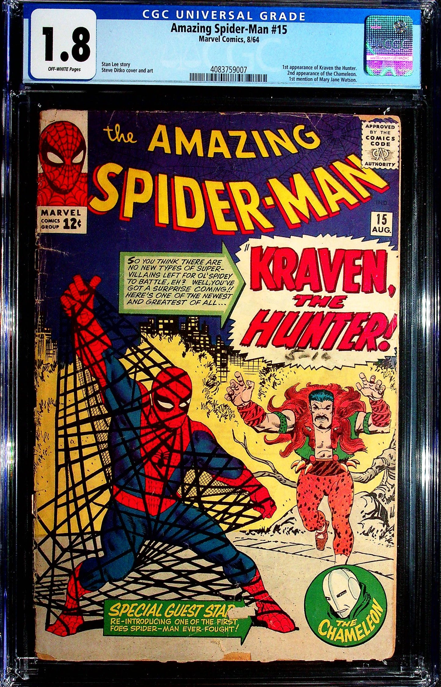 Amazing Spider-Man #15 CGC 1.8 1964 Marvel Comics | 1st appearance Kraven