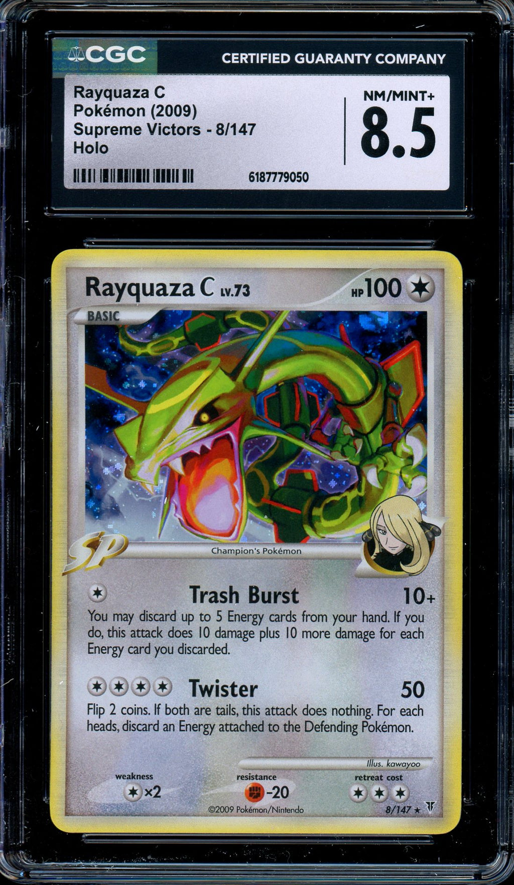 CGC 8.5 Rayquaza C 8/147 Supreme Victors Holo Rare Pokemon