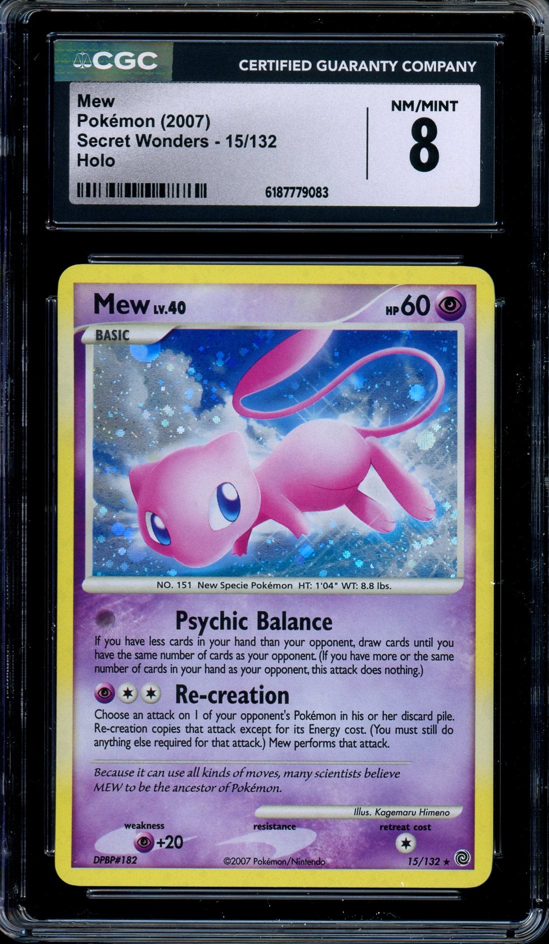 CGC 8 Mew 15/132 Diamond Pearl Secret Wonders Holo Pokemon
