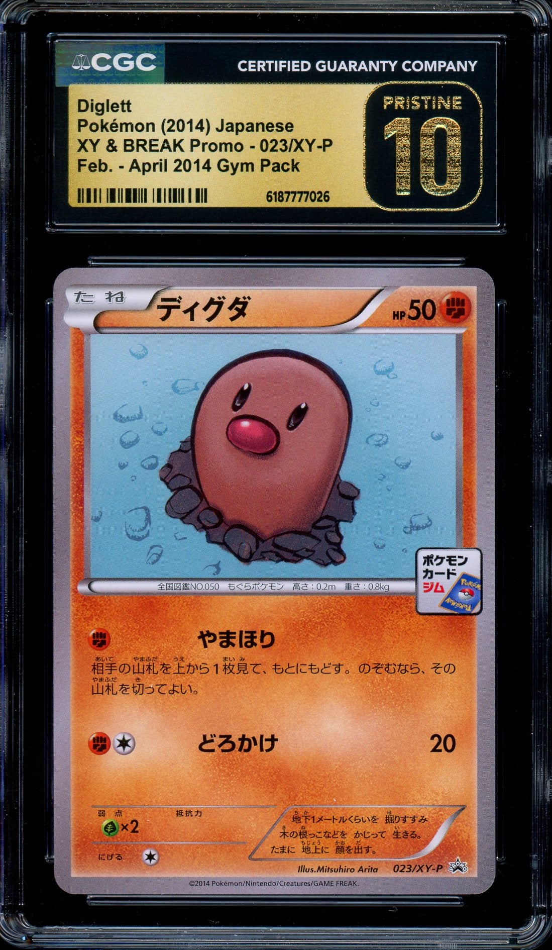 CGC 10 Diglett 023/XY-P February April 2014 Gym Promo Japanese Pokemon