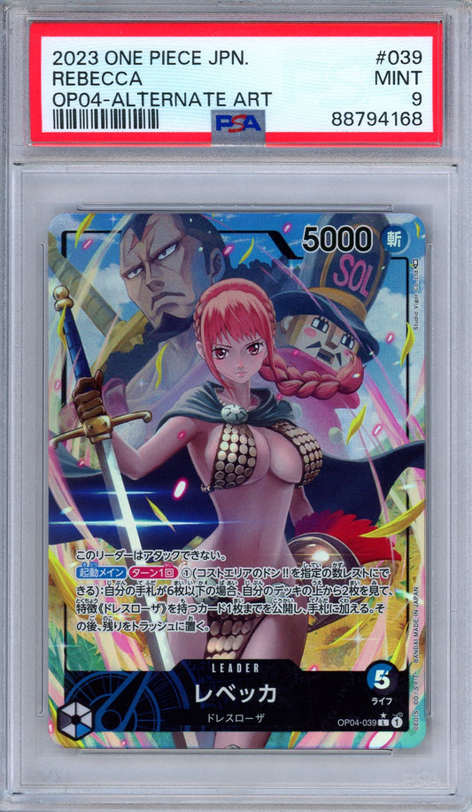 PSA 9 Rebecca OP04-039 Kingdom of Intrigue Alt Art One Piece Japanese