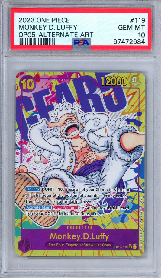 PSA 10 Monkey D. Luffy OP05-119 Awakening of the New Era SEC One Piece