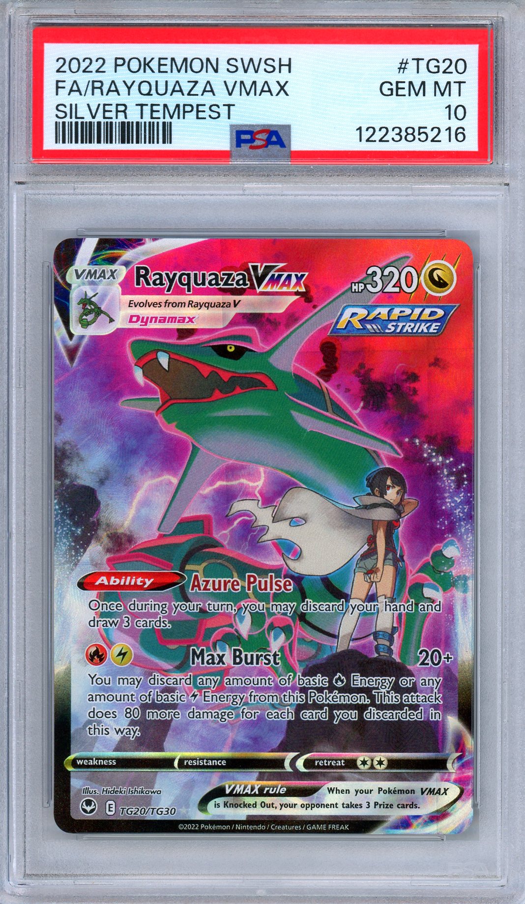 PSA 10 Rayquaza VMAX TG20/TG30 Silver Tempest Trainer Gallery Pokemon