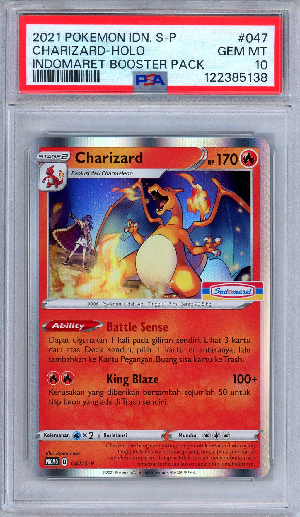 PSA 10 Charizard 047/S-P Indomaret Booster Pack Promo Holo Indonesian Pokemon