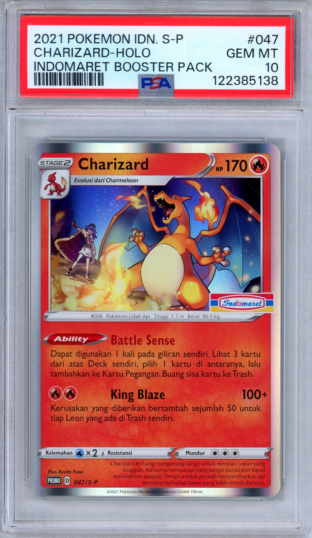 PSA 10 Charizard 047/S-P Indomaret Booster Promo Holo Indonesian Pokemon