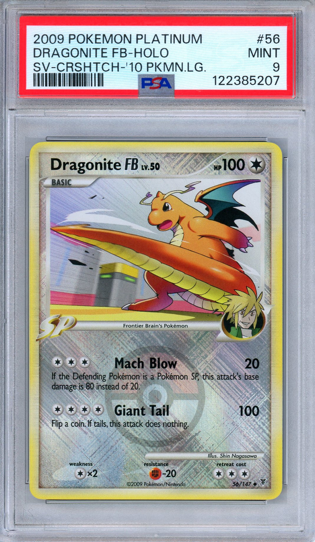PSA 9 Dragonite FB 56/147 Supreme Victors Crosshatch 2010 Pokemon League Pokemon