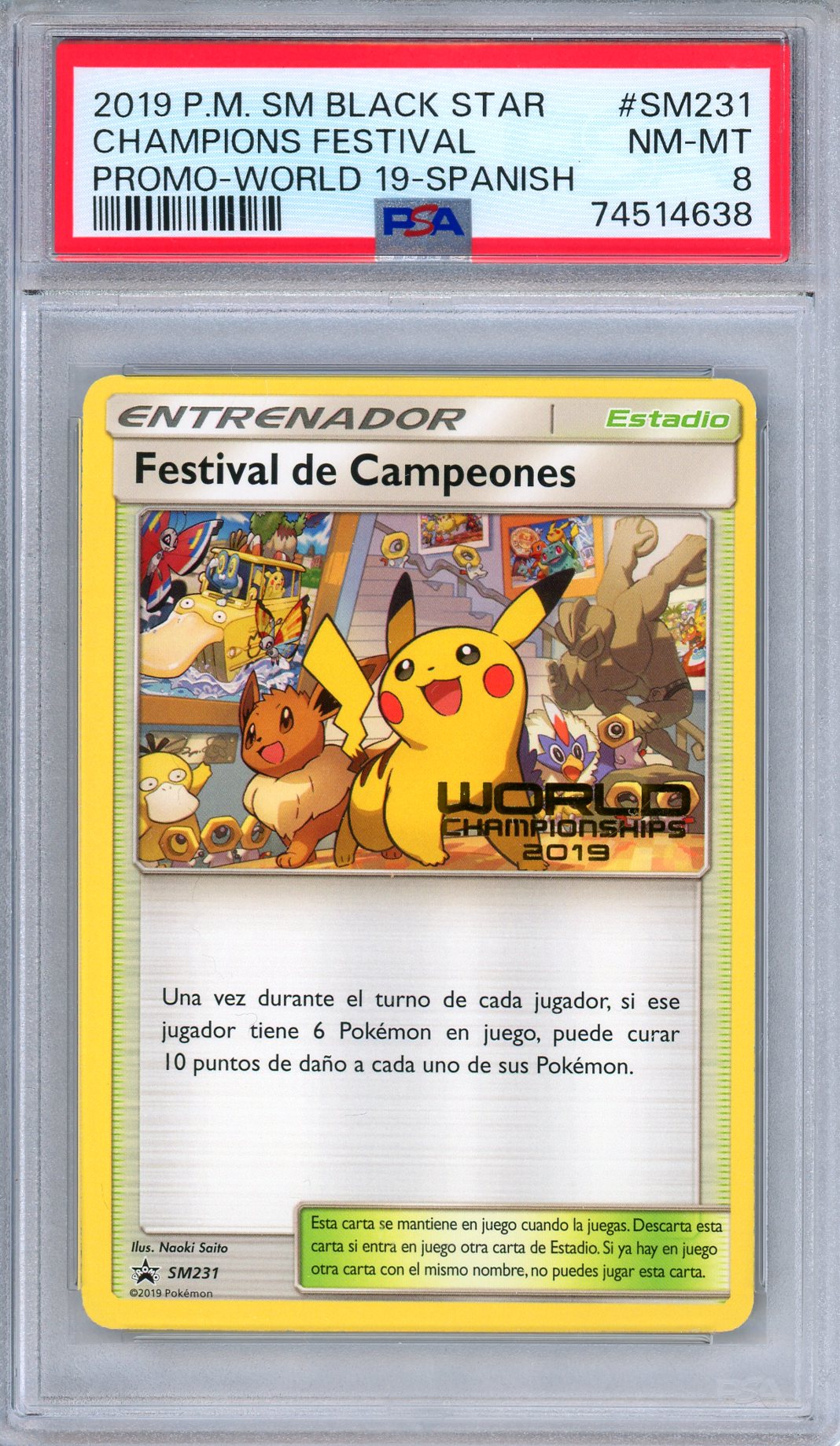 PSA 8 Champions Festival SM231 2019 World Champions Promo Spanish Pokemon