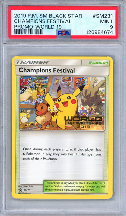 PSA 9 Champions Festival SM231 2019 World Champions Promo Pokemon