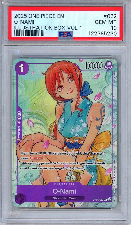 PSA 10 O-Nami OP05-062 Illustration Box Volume 1 One Piece