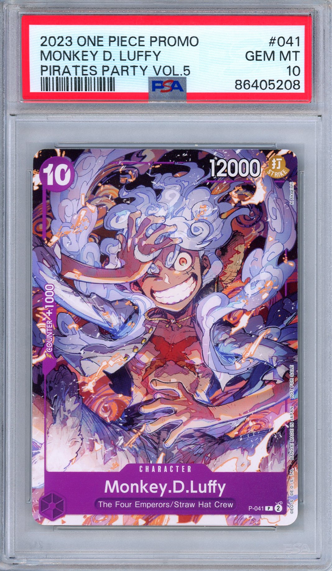 PSA 10 Monkey D. Luffy P-041 Pirates Party Volume 5 Promo One Piece