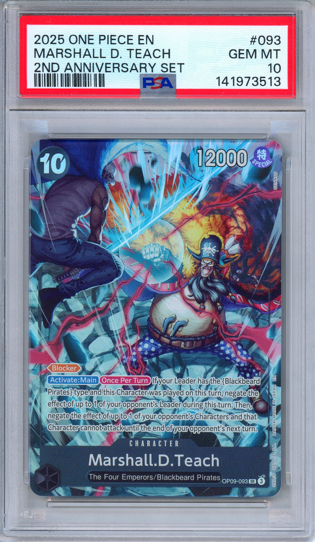 PSA 10 Marshall D. Teach OP09-093 2nd Anniversary Set English One Piece