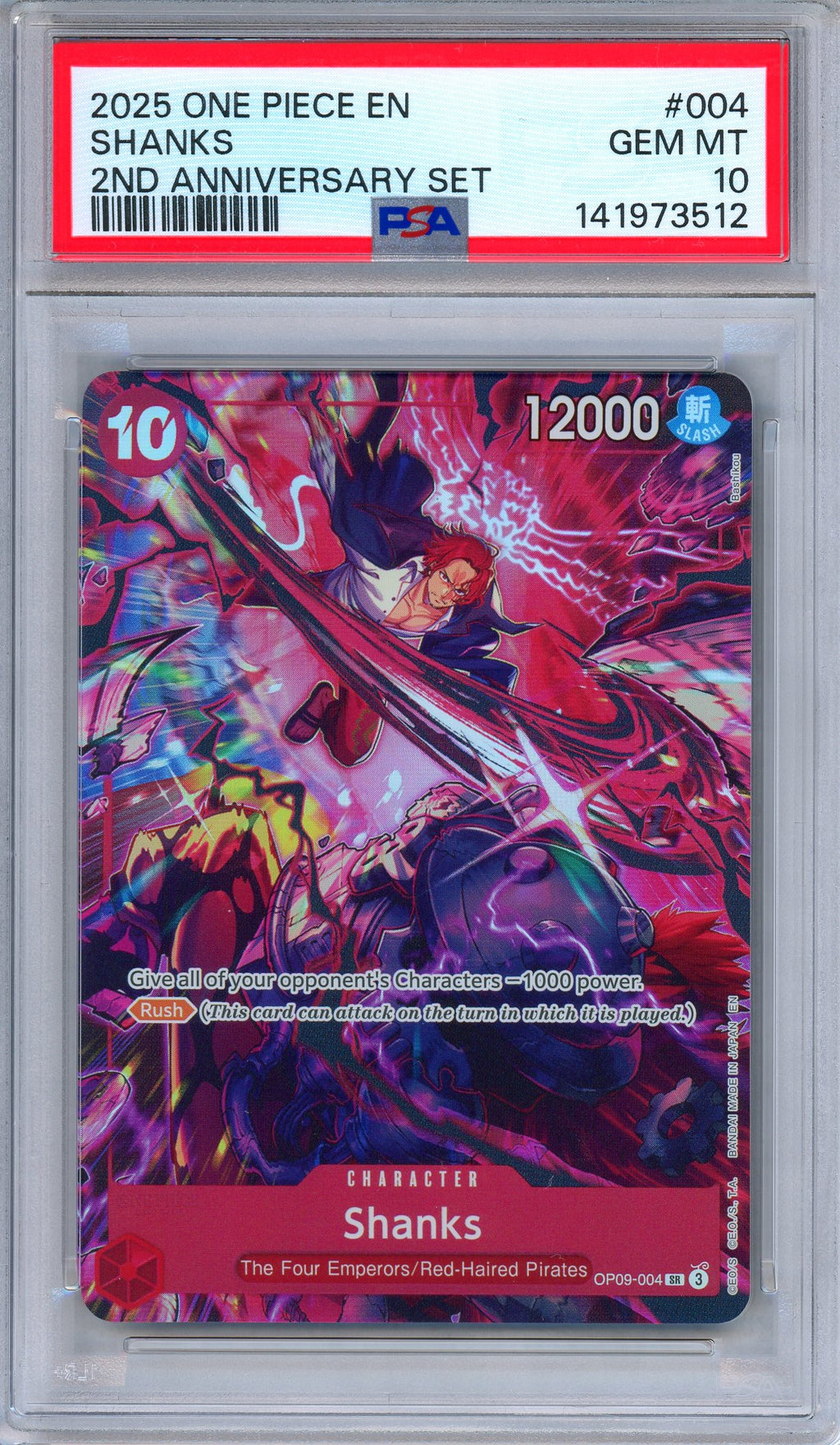 PSA 10 Shanks OP09-004 2nd Anniversary Set English SR One Piece