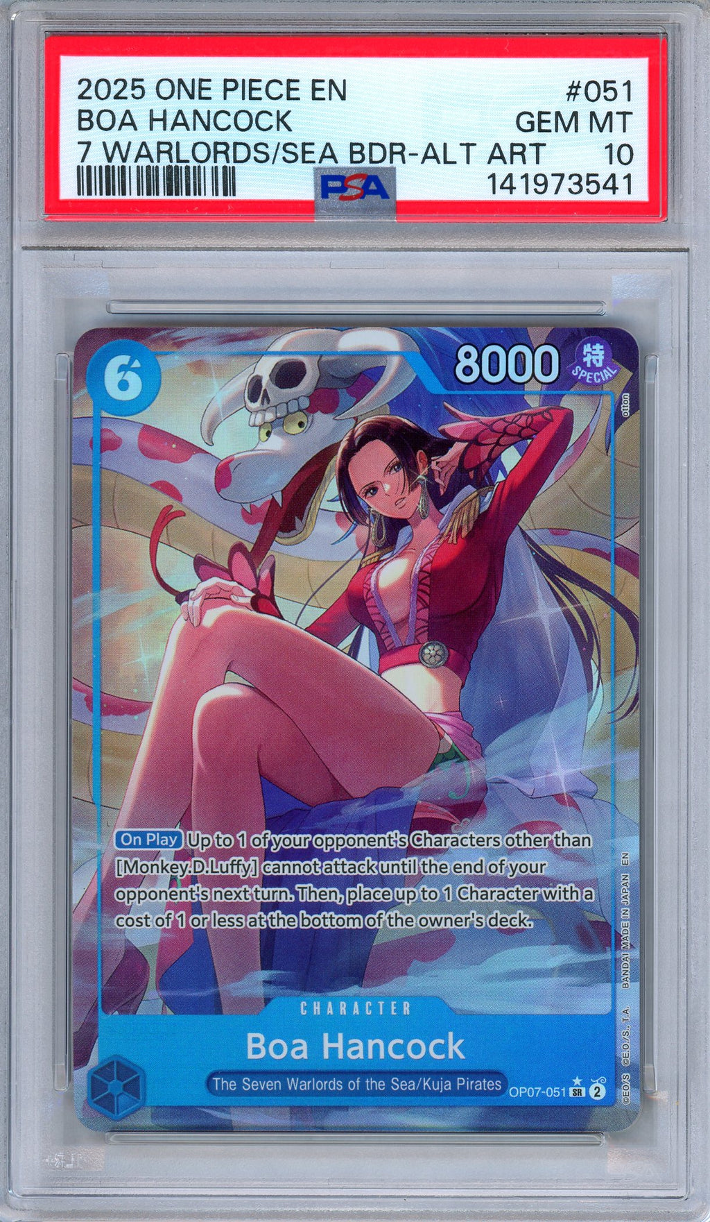 PSA 10 Boa Hancock OP07-051 Seven Warlords of the Sea BDR One Piece