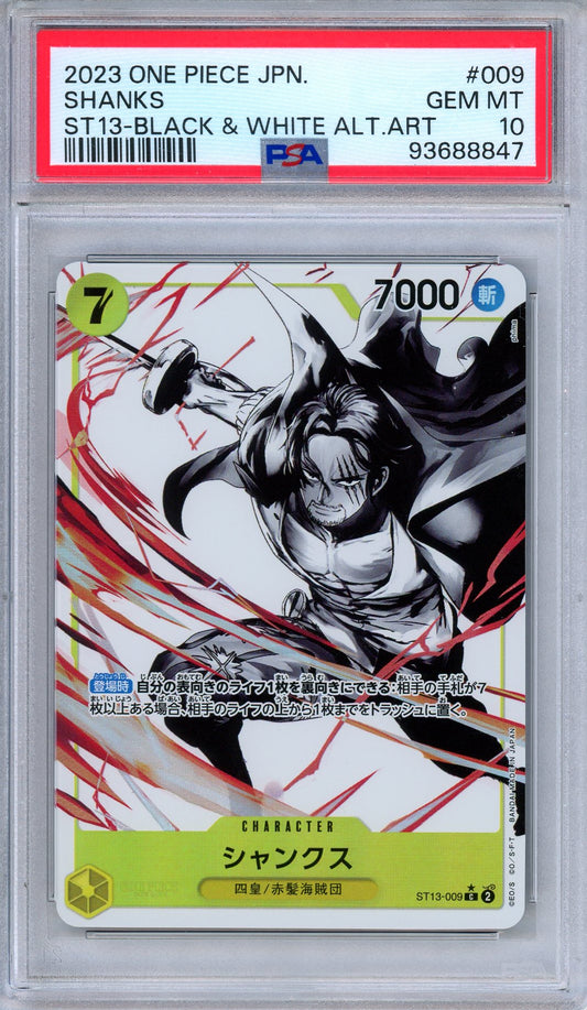 PSA 10 Shanks ST13-009 Black & White Alternate Art One Piece Japanese