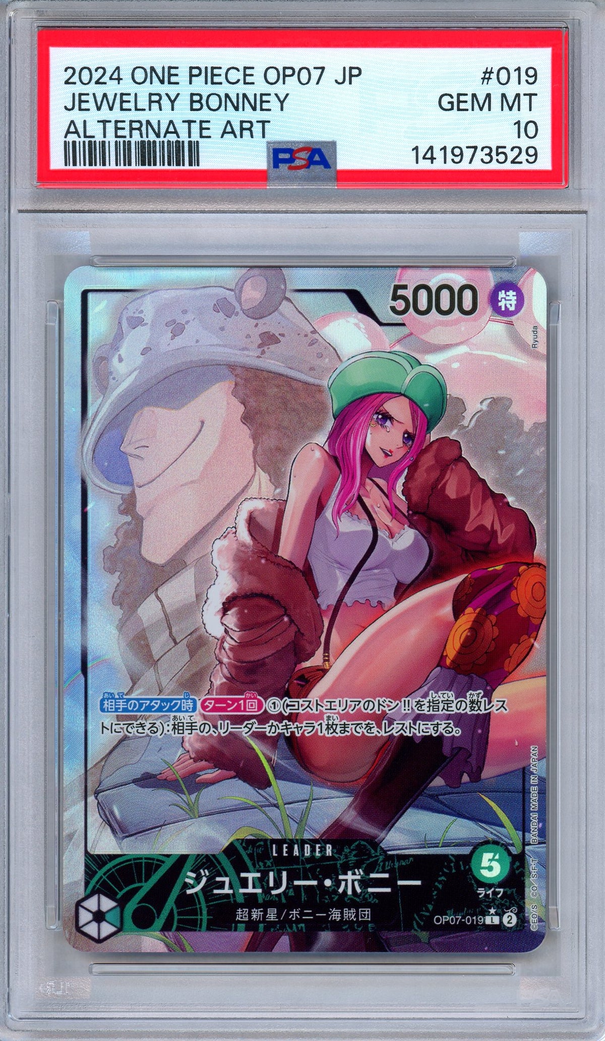 PSA 10 Jewelry Bonney OP07-019 500 Years in the Future Japanese One Piece