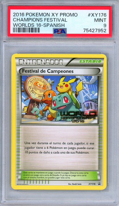 PSA 9 Champions Festival XY176 2016 World Champions Promo Spanish Pokemon