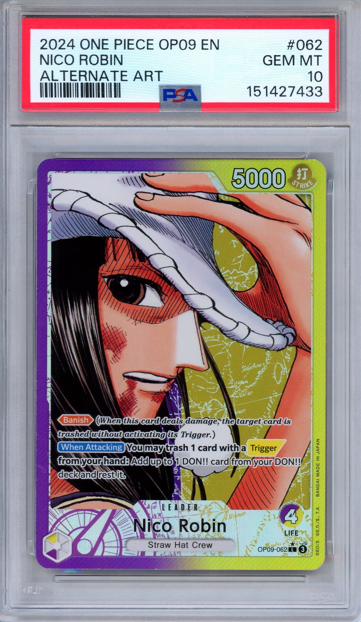 PSA 10 Nico Robin OP09-062 Emperors in the New World Alternate One Piece