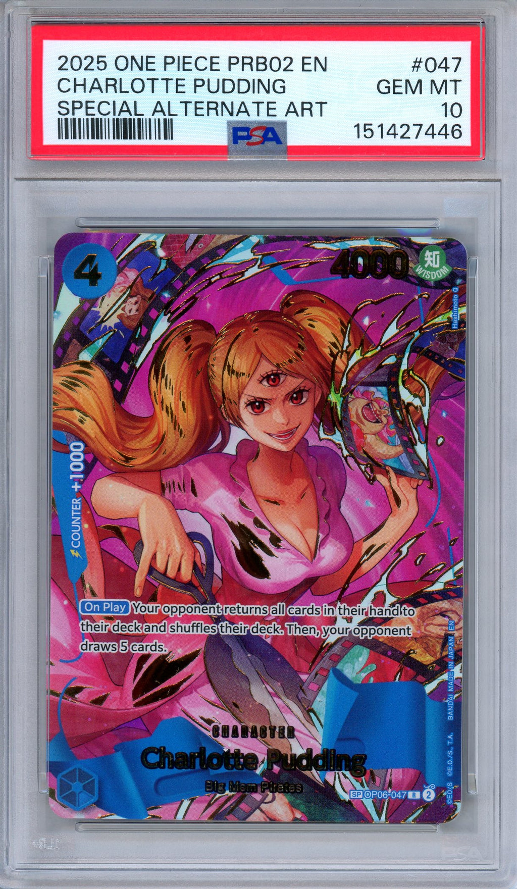 PSA 10 Charlotte Pudding OP06-047 PRB-02 SP Special Alternate Art One Piece