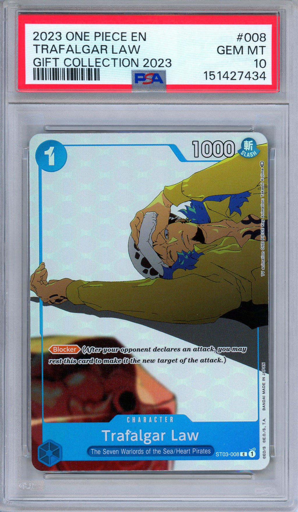 PSA 10 Trafalgar Law ST03-008 Gift Collection 2023 One Piece