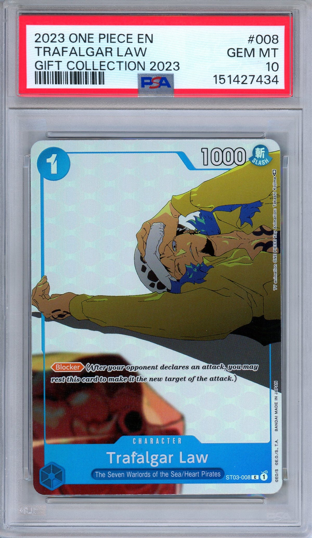 PSA 10 Trafalgar Law ST03-008 Gift Collection 2023 One Piece