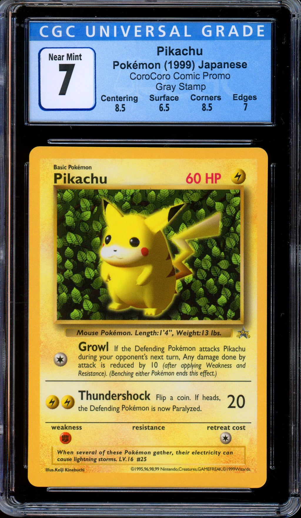 CGC 7 Pikachu 1999 CoroCoro Comic Promo Grey Star Ivy Pokemon