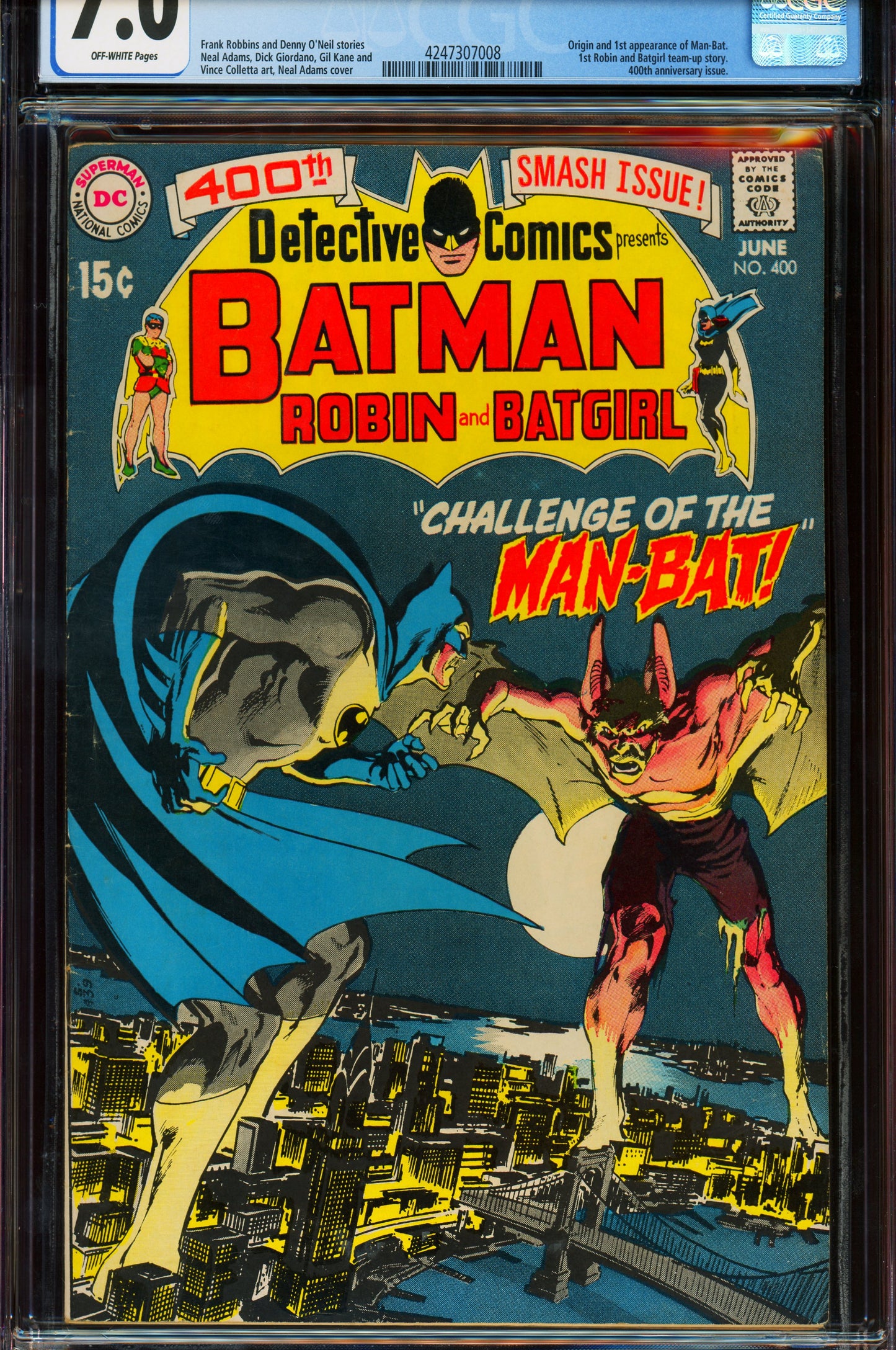 Detective Comics #400 CGC 7.0 1970 DC Comics | 1st appearance Man-Bat