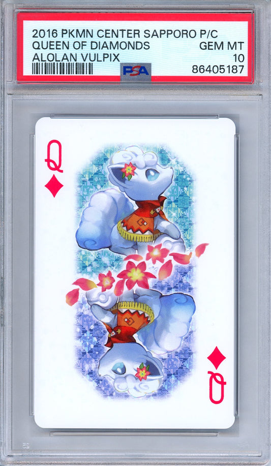 PSA 10 Alolan Vulpix Queen of Diamonds Pokemon Center Sapporo Japanese Pokemon