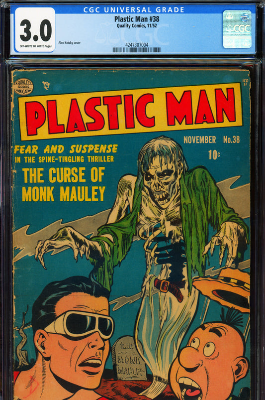 Plastic Man #38 CGC 3.0 Quality Comics 1952 | Golden Age Zombie Horror Cover