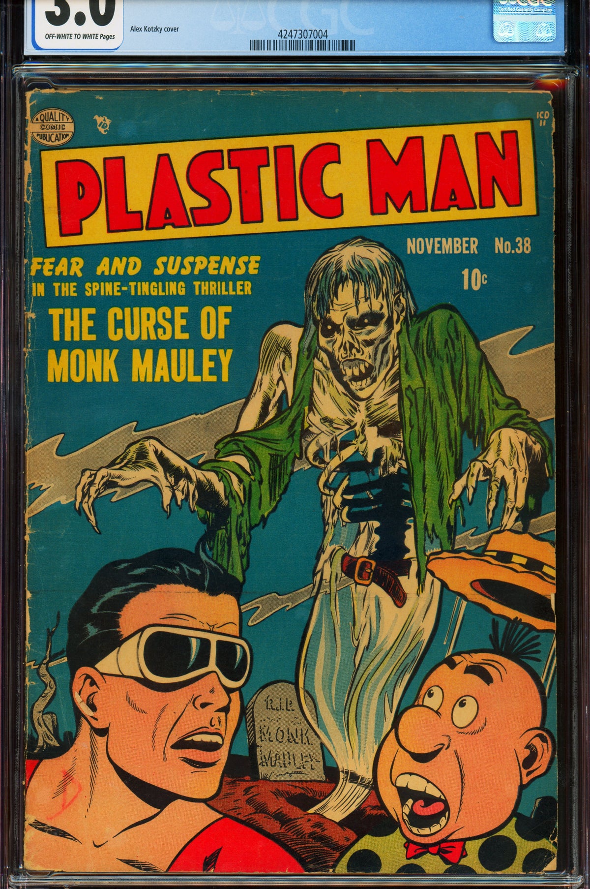 Plastic Man #38 CGC 3.0 Quality Comics 1952 | Golden Age Zombie Horror Cover