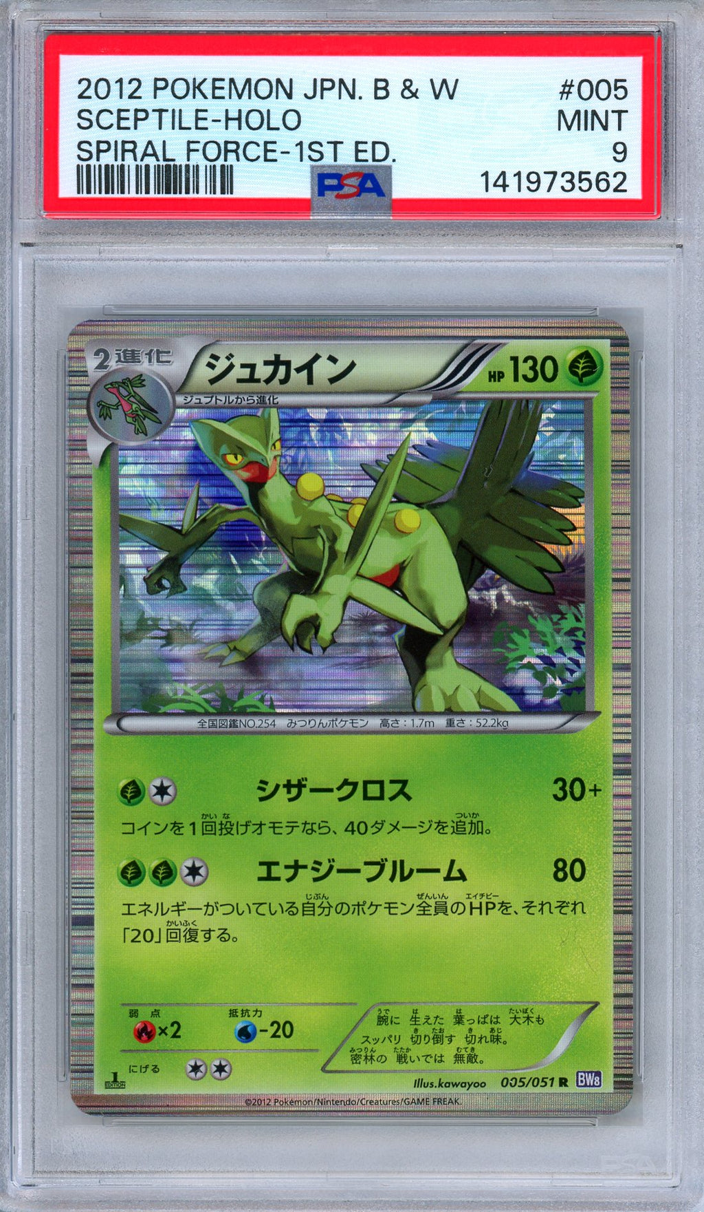 PSA 9 Sceptile 005/051 Spiral Force 1st Edition Holo Japanese Pokemon