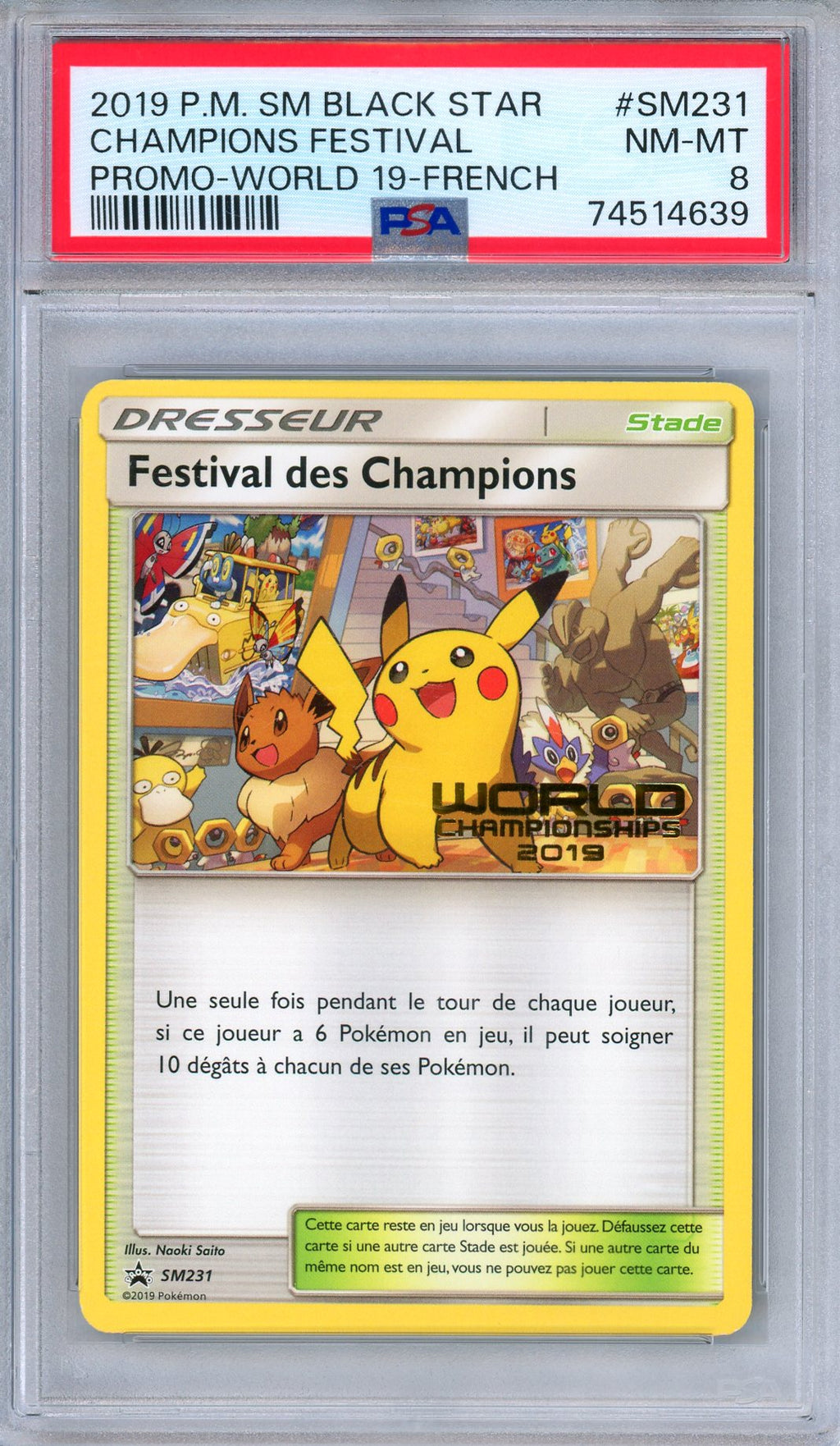 PSA 8 Champions Festival SM231 2019 World Champions Promo French Pokemon