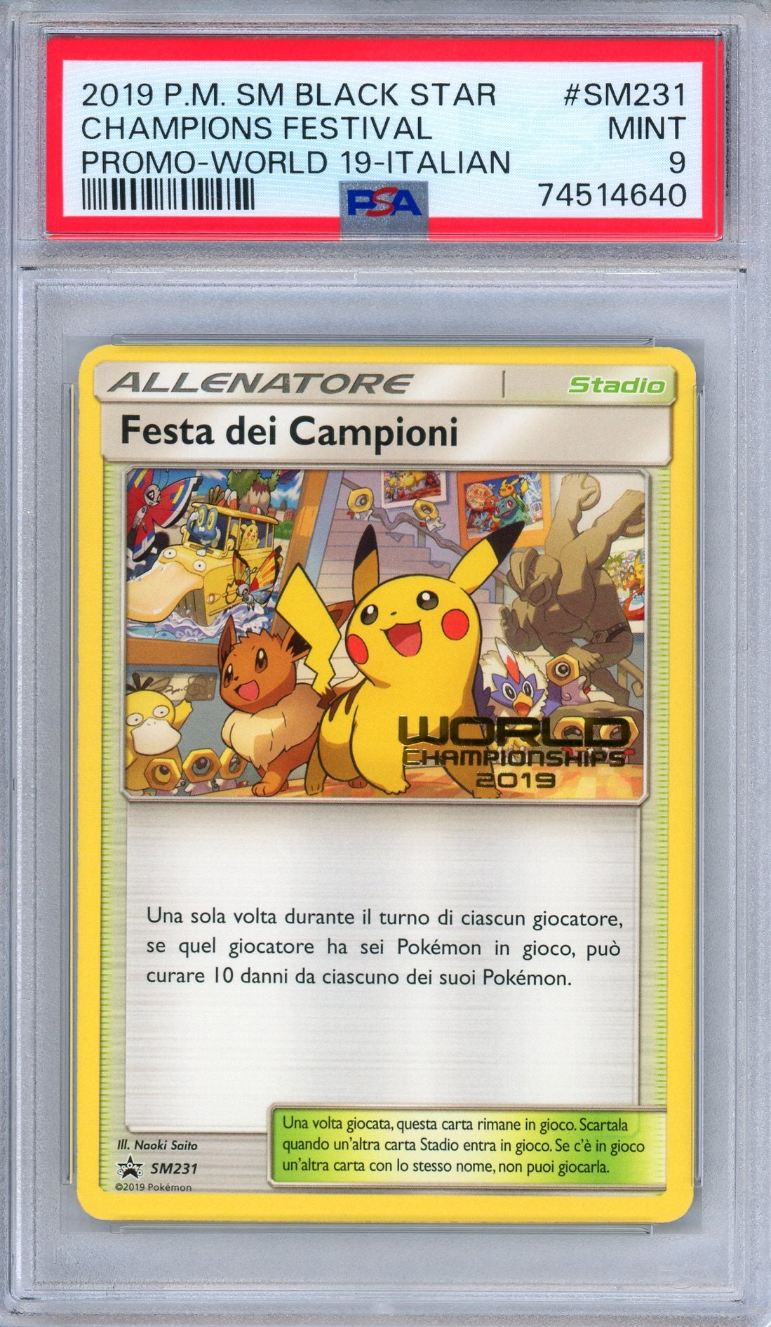 PSA 9 Champions Festival SM231 2019 World Champions Promo Italian Pokemon