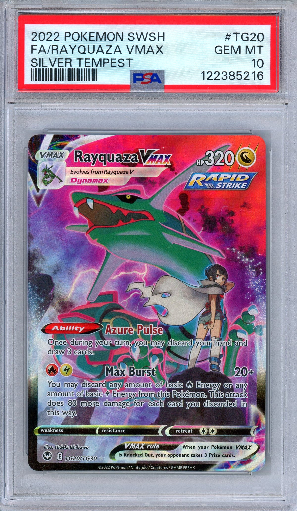 PSA 10 Rayquaza VMAX TG20/TG30 Silver Tempest Trainer Gallery Pokemon