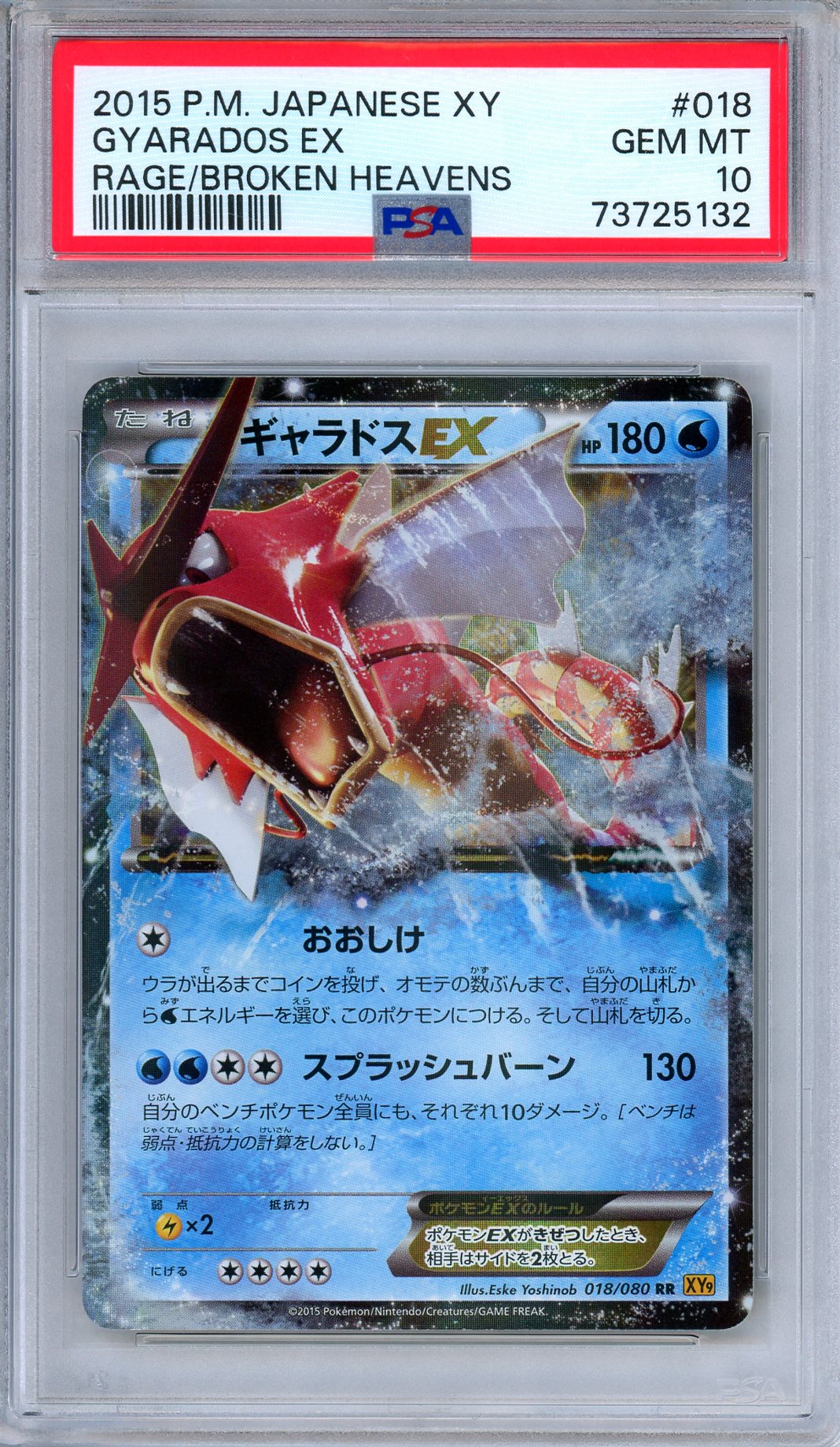 PSA 10 Gyarados EX 018/080 Rage of the Broken Heavens Holo Japanese Pokemon