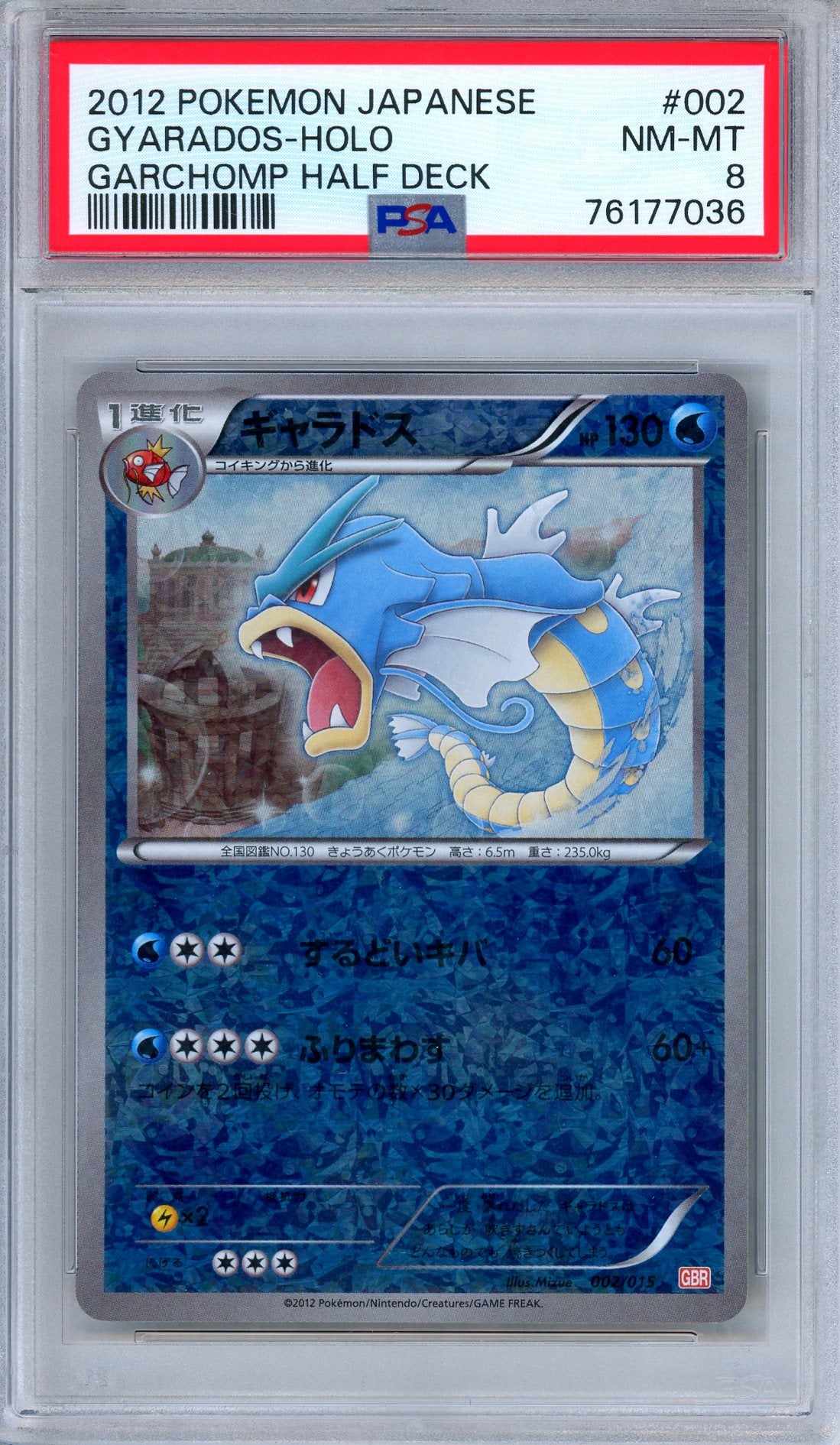 PSA 8 Gyarados 002/015 Garchomp Half Deck Reverse Holo Japanese Pokemon