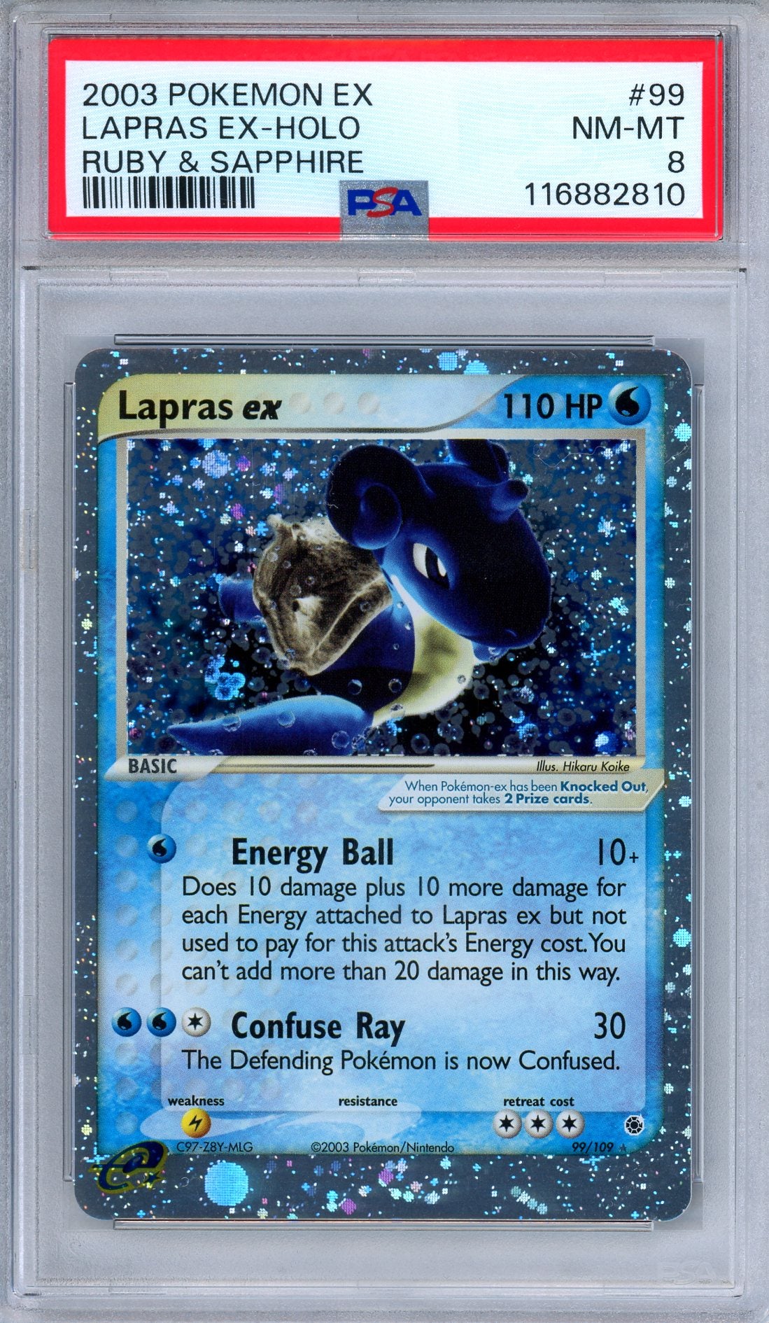 PSA 8 Lapras ex 99/109 Ruby & Sapphire Ultra Rare Holo Pokemon