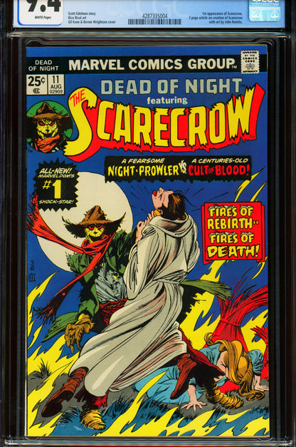 Dead of Night #11 CGC 9.4 1975 Marvel Comics | 1st appearance of Scarecrow