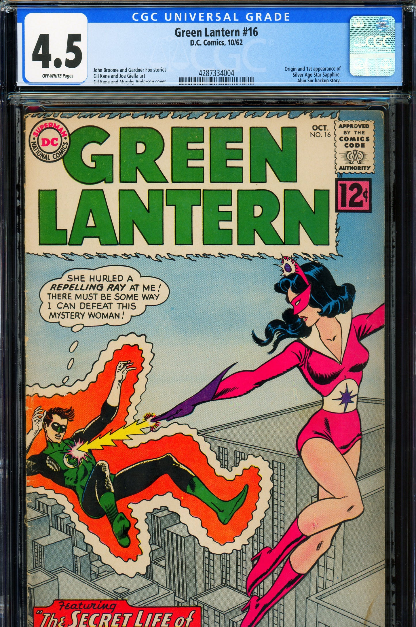 Green Lantern #16 CGC 4.5 10/1962 DC Comics | 1st appearance of Star Sapphire