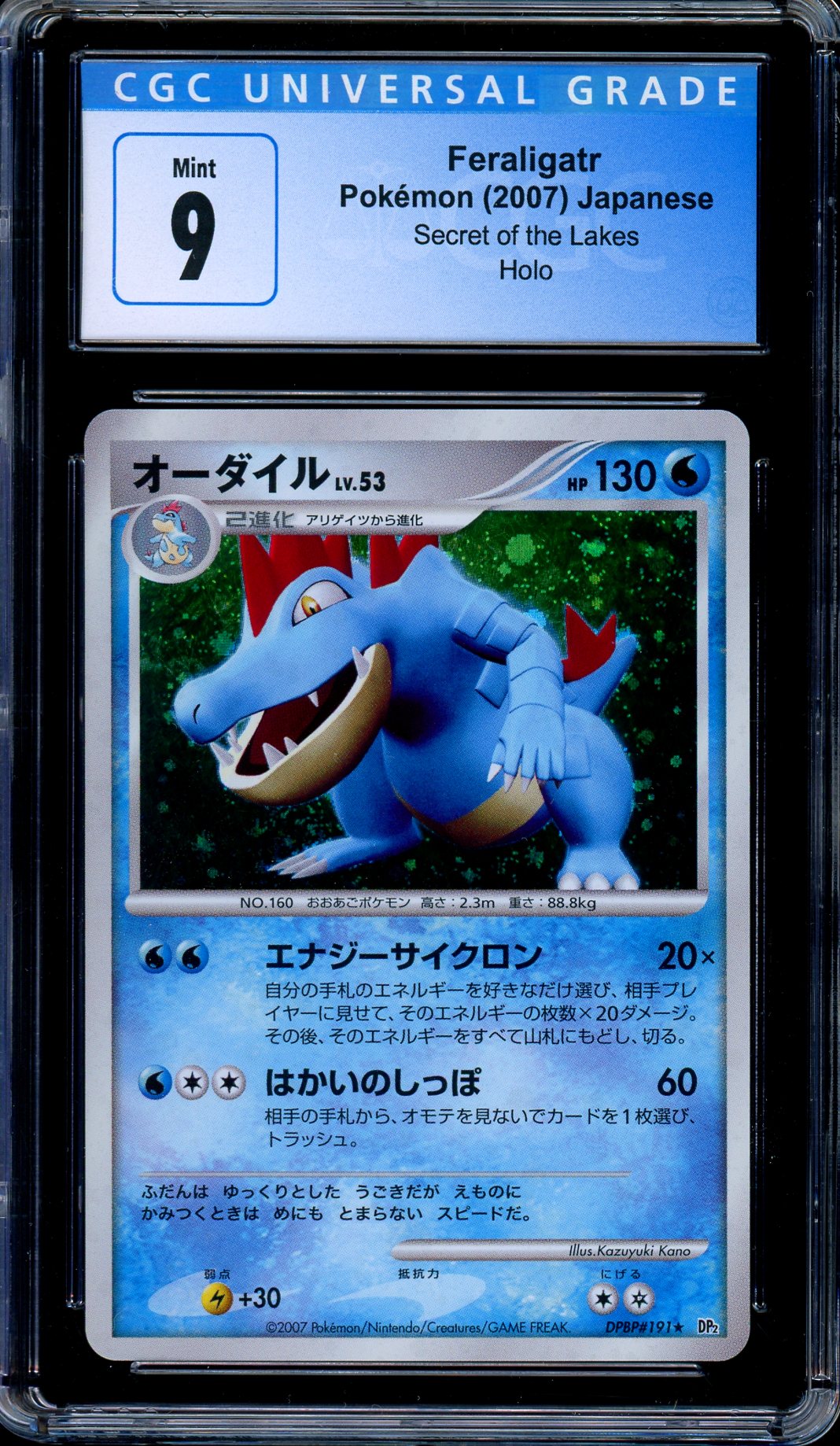 CGC 9 Feraligatr DPBP#191 Secret of the Lakes Holo Rare Japanese Pokemon