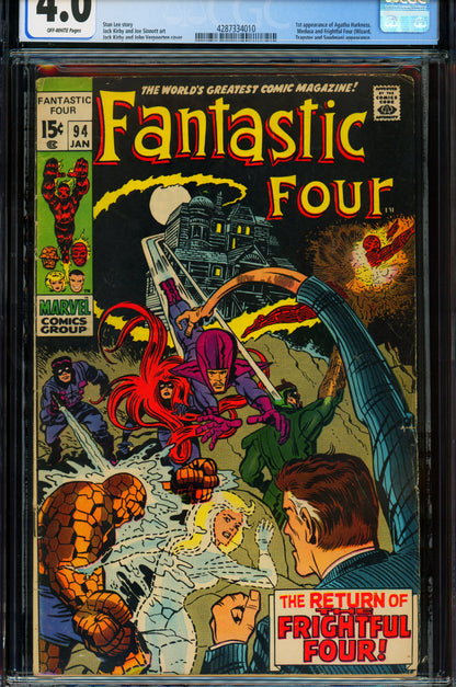 Fantastic Four #94 CGC 4.0 1/1970 Marvel Comics | 1st appearance of Agatha Harkness