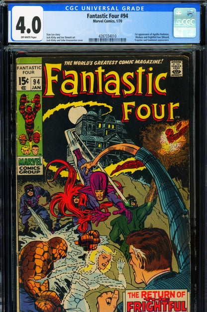 Fantastic Four #94 CGC 4.0 1/1970 Marvel Comics | 1st appearance of Agatha Harkness